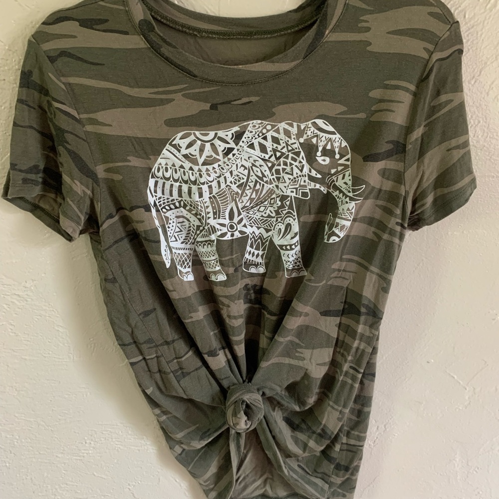 Camo elephant top
